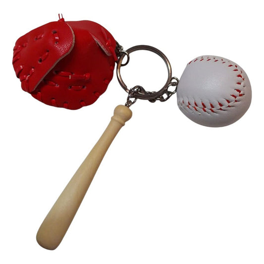 Llavero Béisbol Bat,pelota Y Manopla Palomares Genuino Fpx
