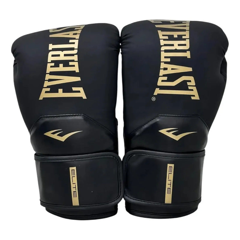 Guantes Boxeo Everlast Elite 10,12,14 16 Onzas Color Negro/dorado Talla 12oz