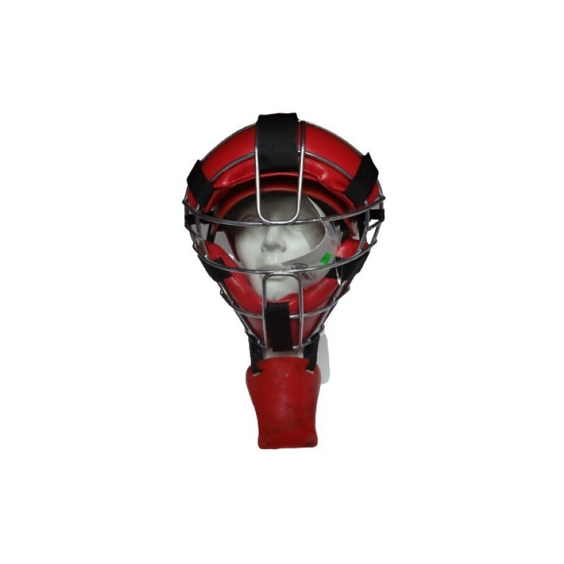 Casco Con Careta Catcher Beisbol Rojo Palomares Genuino Fpx
