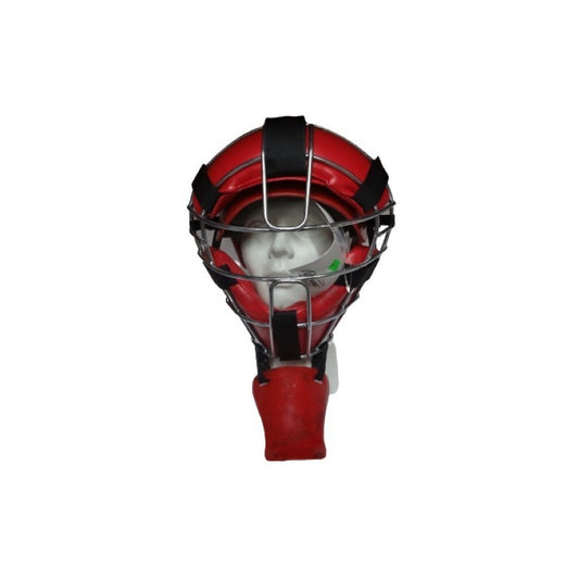 Casco Con Careta Catcher Beisbol Rojo Palomares Genuino Fpx