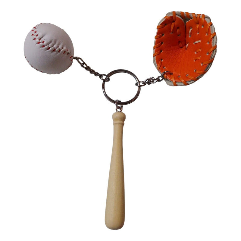 Llavero Béisbol Bat,pelota Y Manopla Palomares Genuino Fpx