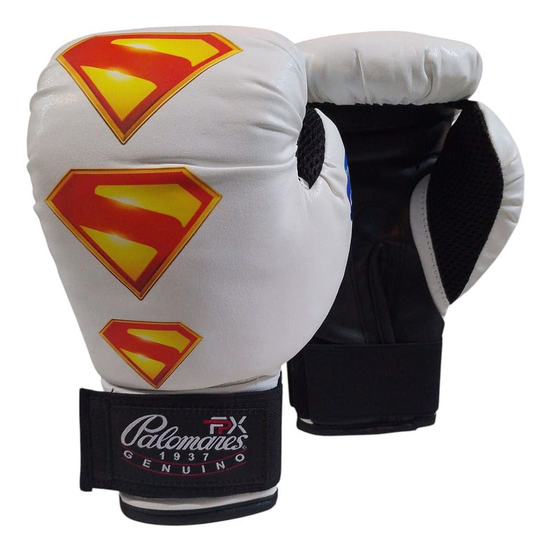 Par Guante Box Infantil Superman Escudo 2025 Dc Palomaresfpx 6 Oz Blanco