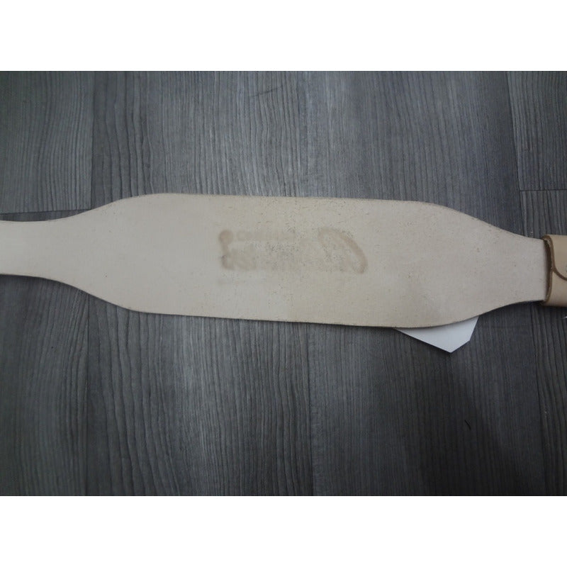 Faja Pesista Piel 100% Beige Con  Forro Palomares Genuino
