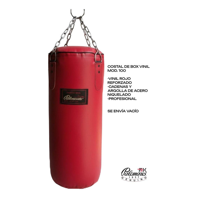 Costal  Boxeo Vinil Grande Palomares Genuino 37x100 Cm Negro G