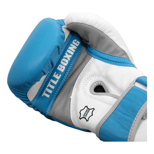 Guante Box Title Boxing Gel World V2t Palomares Fpx 16oz Celeste